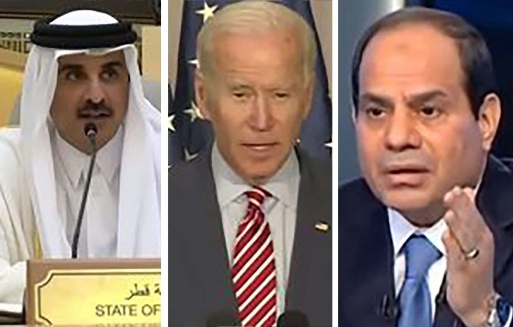 قادة قطر ومصر وأمريكا