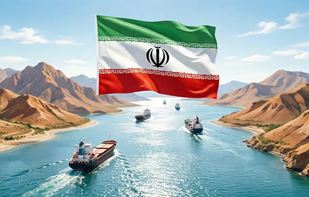 مضيق هرمز والعلم الايراني